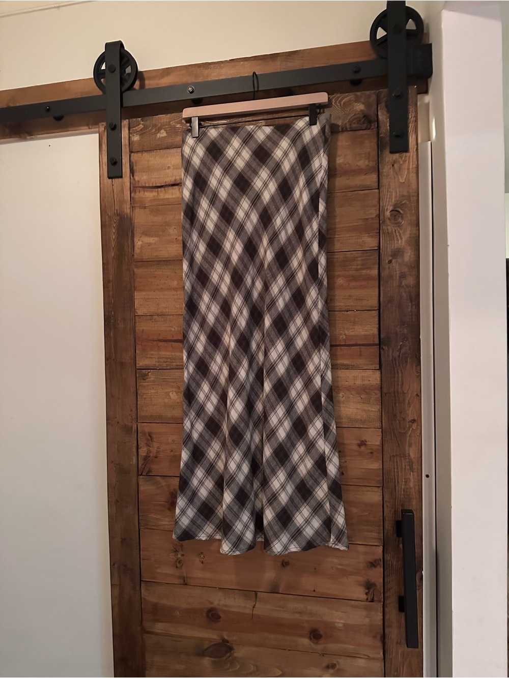 Z Supply Plaid Maxi Skirt in Brown and Cream